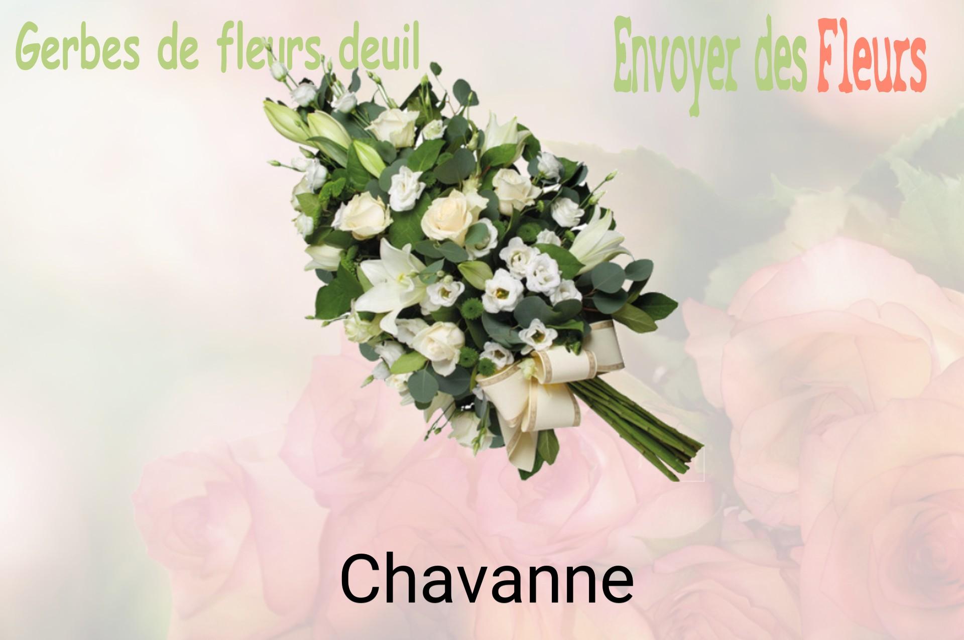 Gerbe de fleurs de deuil livrée à Chavanne